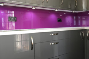 purple glass kitchen splashback medway