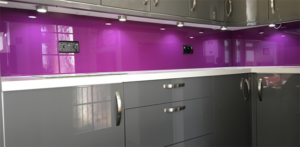 purple kitchen glass splashback medway