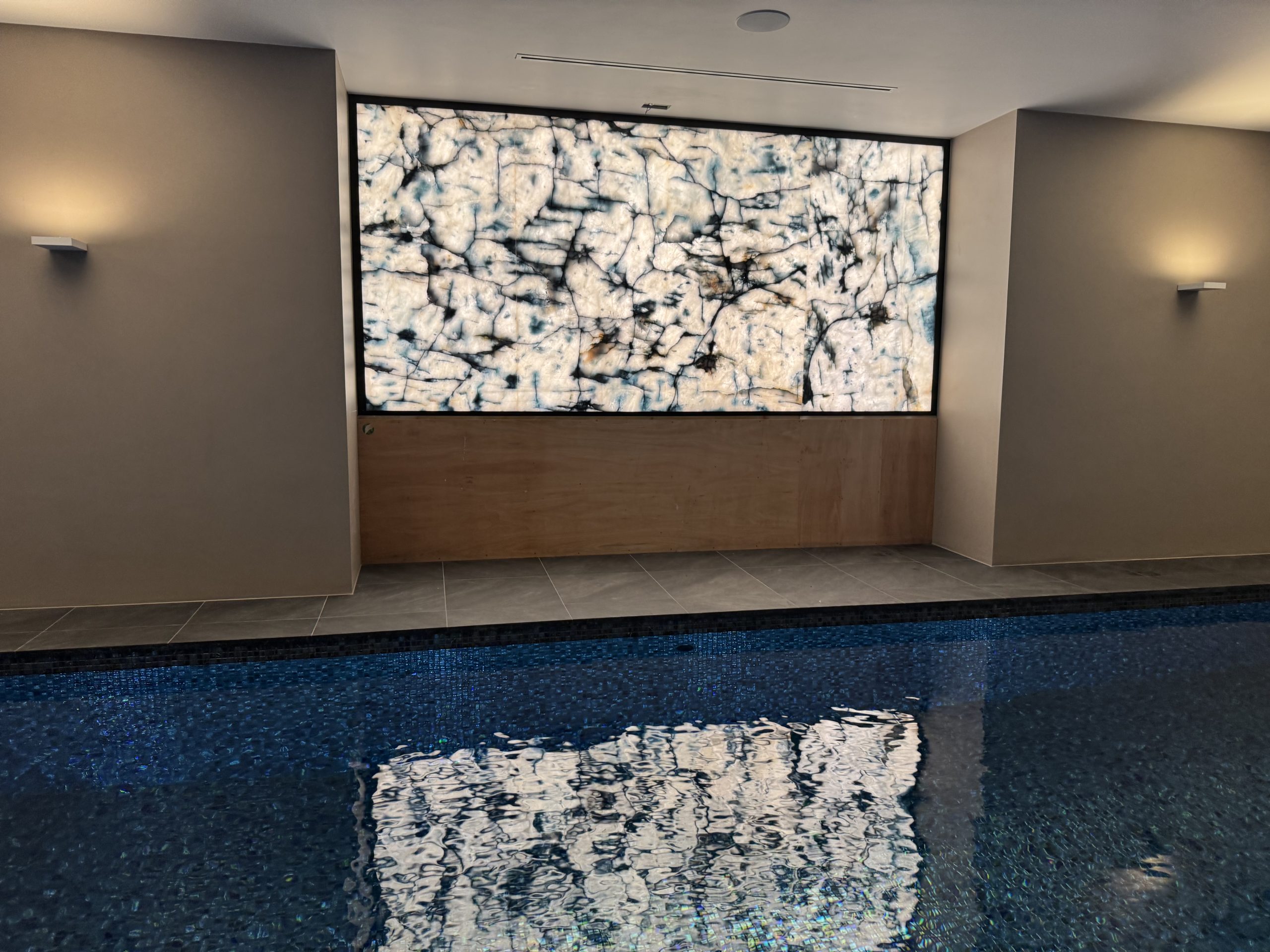 Translucent Backlit Stone Panels Interior - Installed