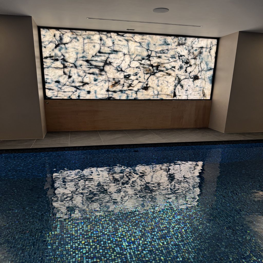 backlit marble stone