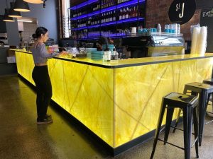 resin marble stone backlit