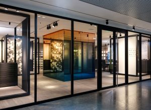Blue Ombre mirror wall
